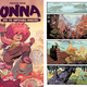 The cover of Jonna and the Unpossible Monsters, scenes from Jonna’s home.